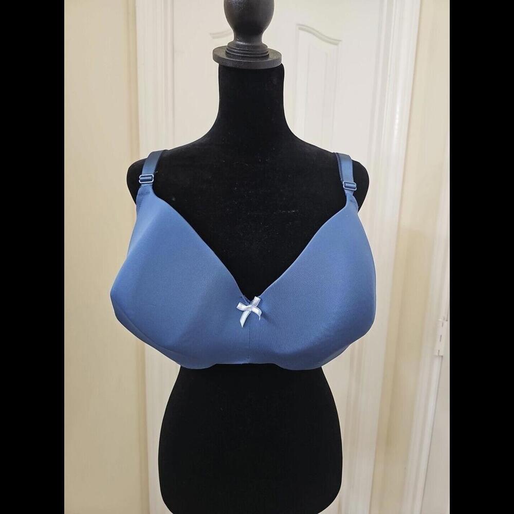 Cacique Lightly Lined Bra Underwire Blue Colorblock 46DDD Lane Bryant